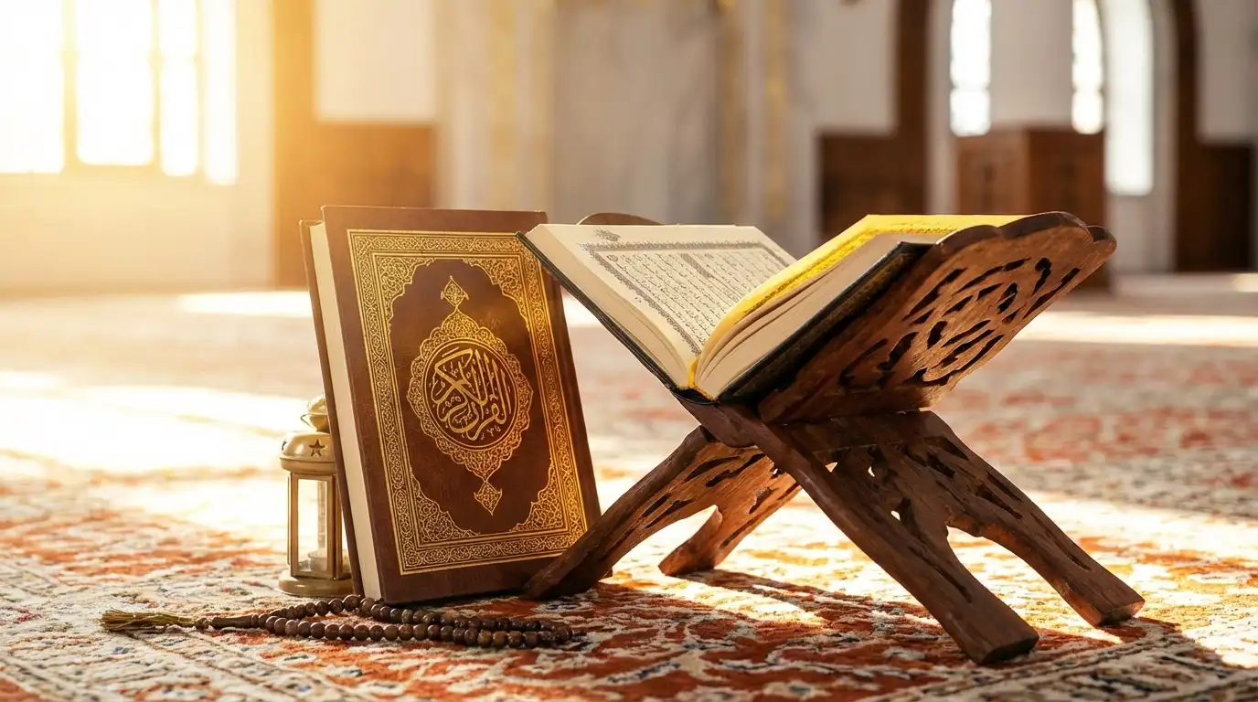 Holy Quran with FAQs background