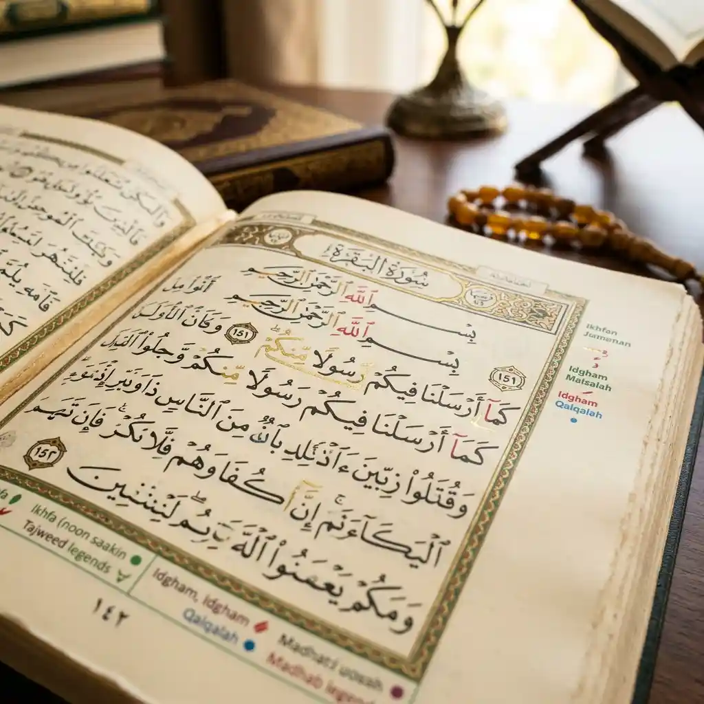 Tajweed rules on Quran page